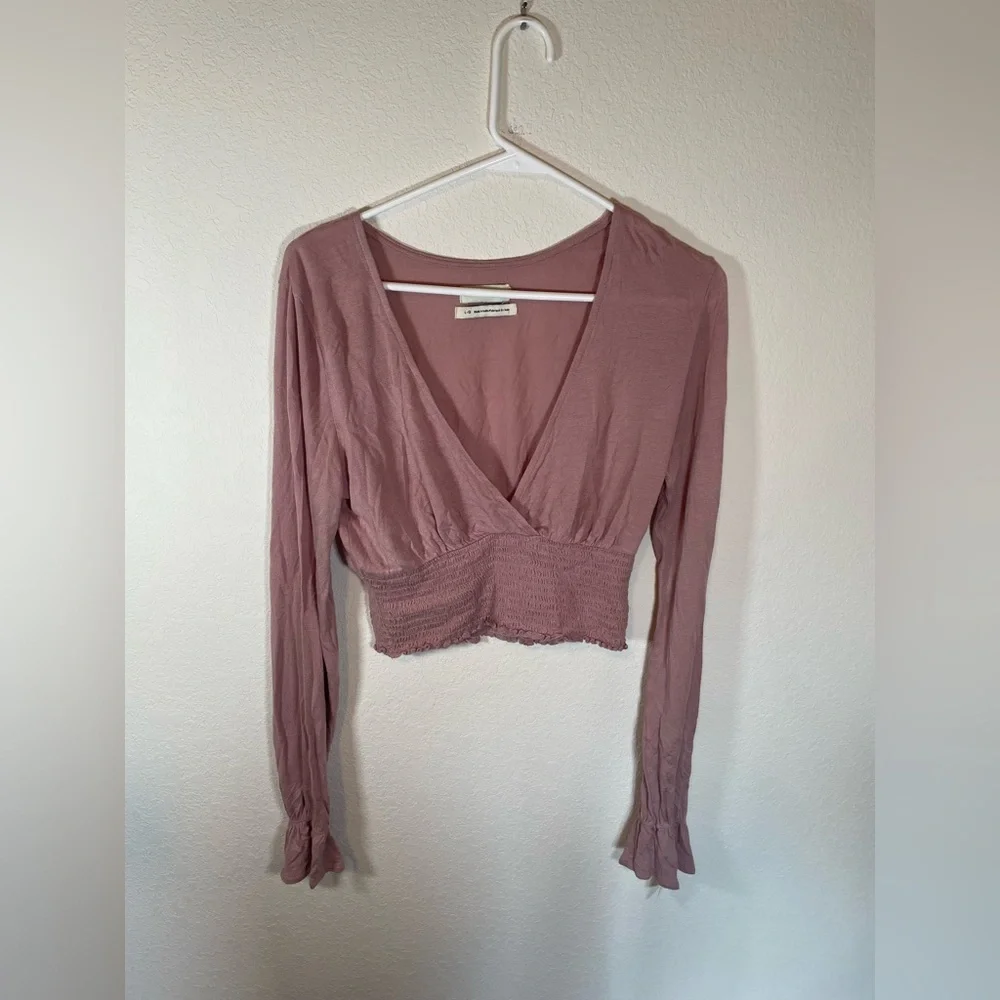 Urban Outfitters Pink Smocked Crop Blouse - Picture 3 of 8